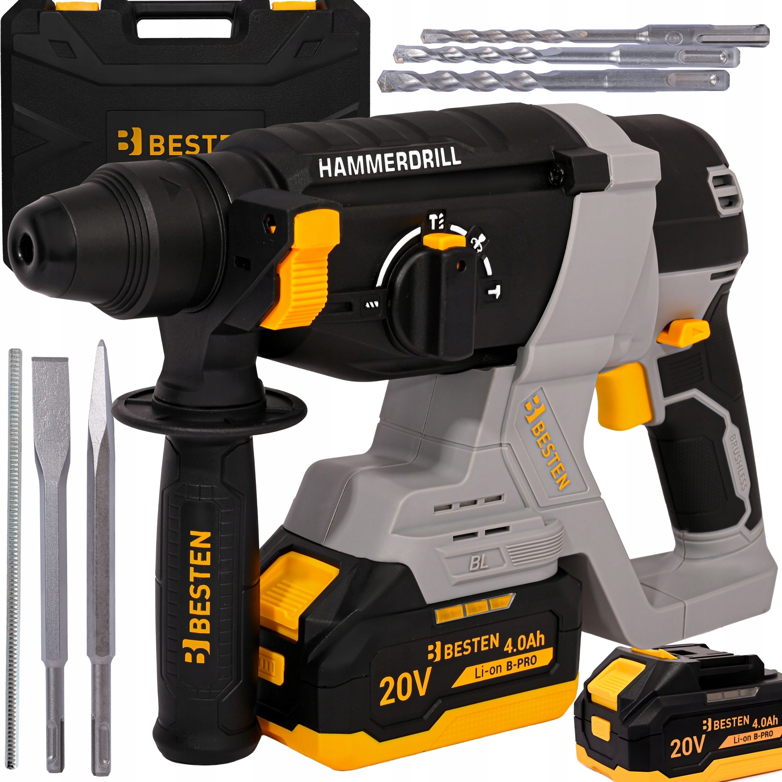 Młotowiertarka Wiertarka Akumulatorowa Młot Udarowy Mocna Sds+ 2xAKU 4AH 2J