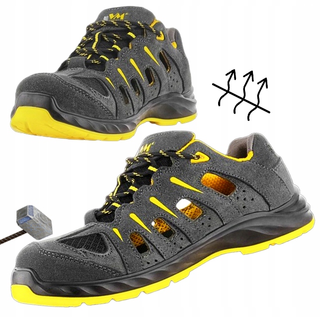 Sandały Robocze buty oddychające męskie Skóra S1 Esd Letnie