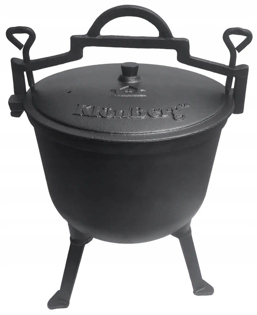 KOCIOŁEK ŻELIWNY GARNEK MYŚLIWSKI WĘGIERSKI NA OGNISKO GRILL 8L Kod producenta Kociołek Żeliwny Myśliwski Grill 10L KB-0904