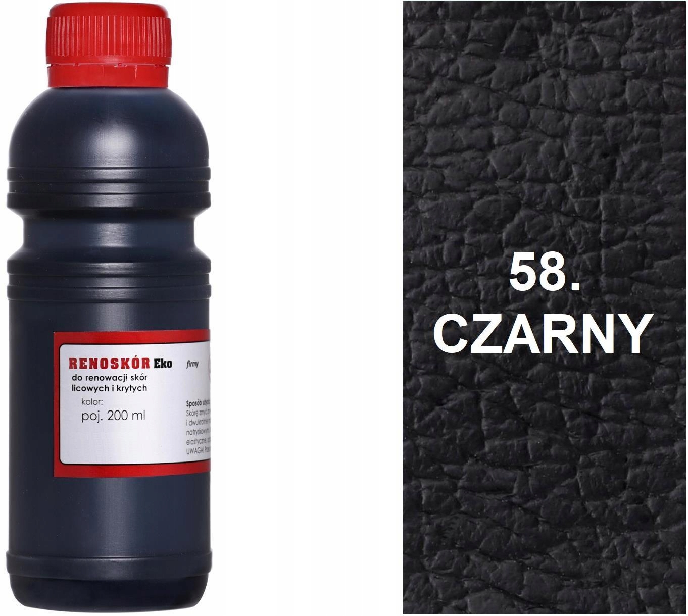 CZARNY 58 CZARNA FARBA RENOSKÓR 200 ml WILBRA DO SKÓRY NATURALNEJ LAKIER HQ