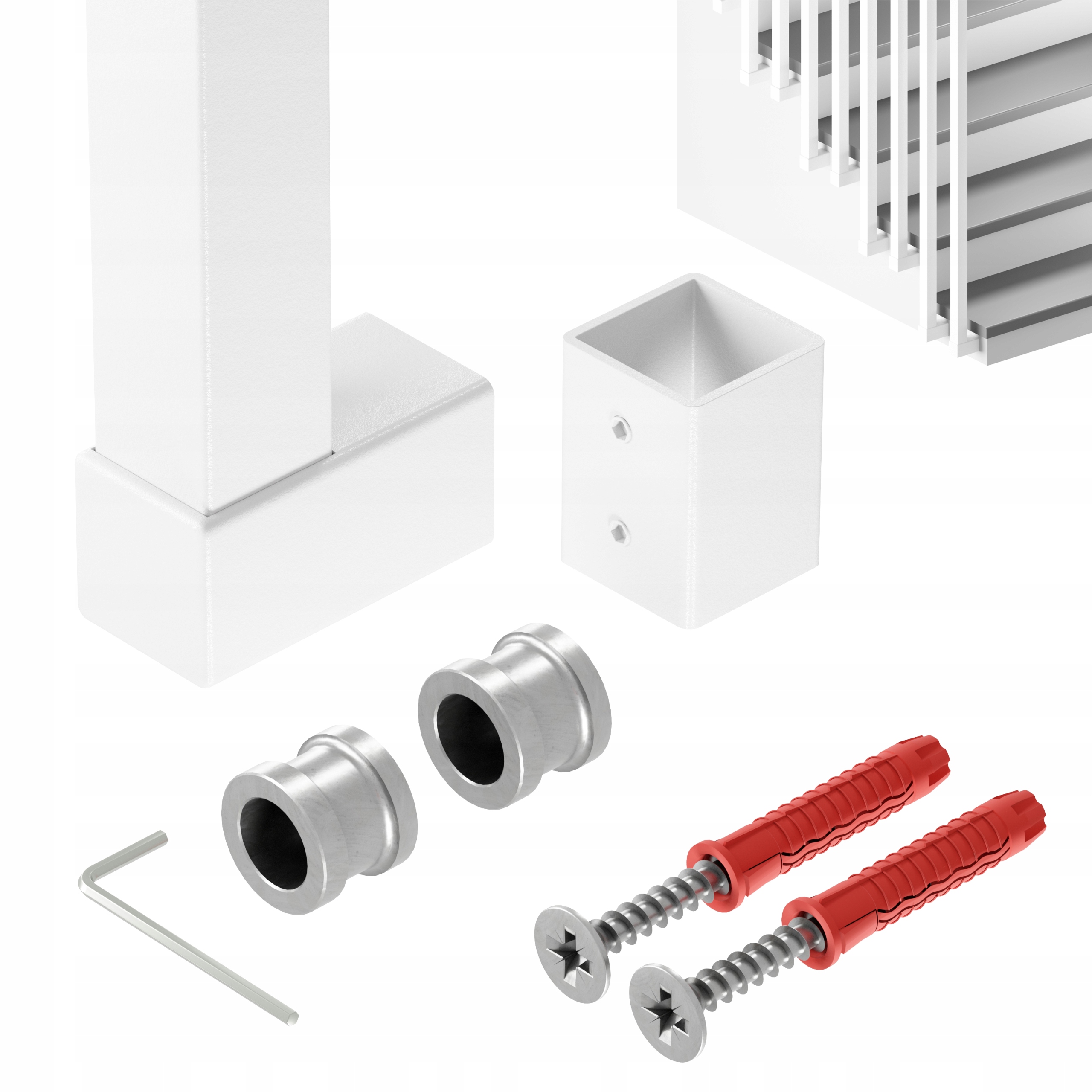 Zábradlí Na Schody Barierka Sloupek Bílý 25x25 mm 295 cm Harfa Soho