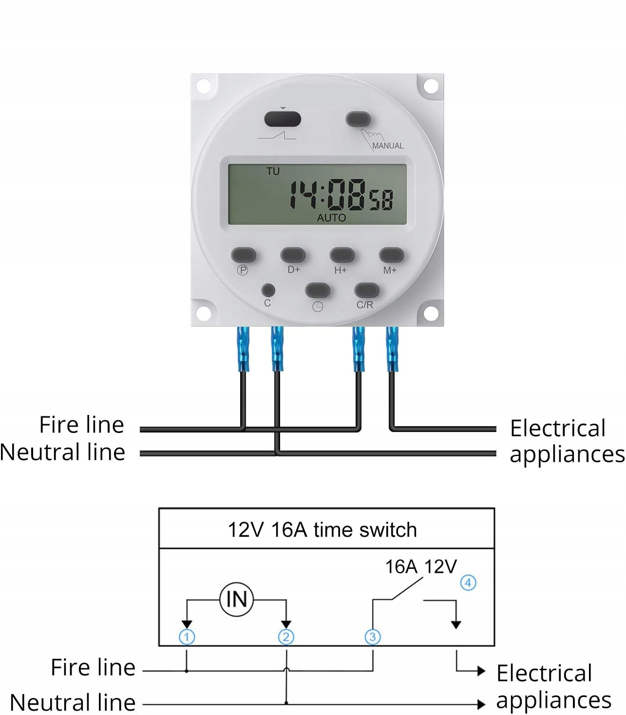 PROGRAMATOR CZASOWY WŁĄCZNIK TIMER WYŁĄCZNIK WODOODPORNĄ Marka inna