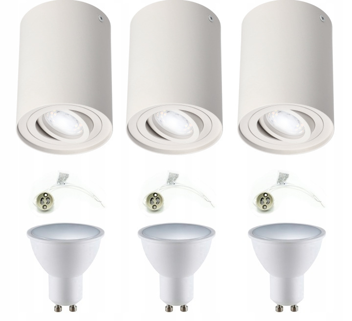 

3x Oprawa Natynkowa Halogenowa Tuba Ruchoma GU10