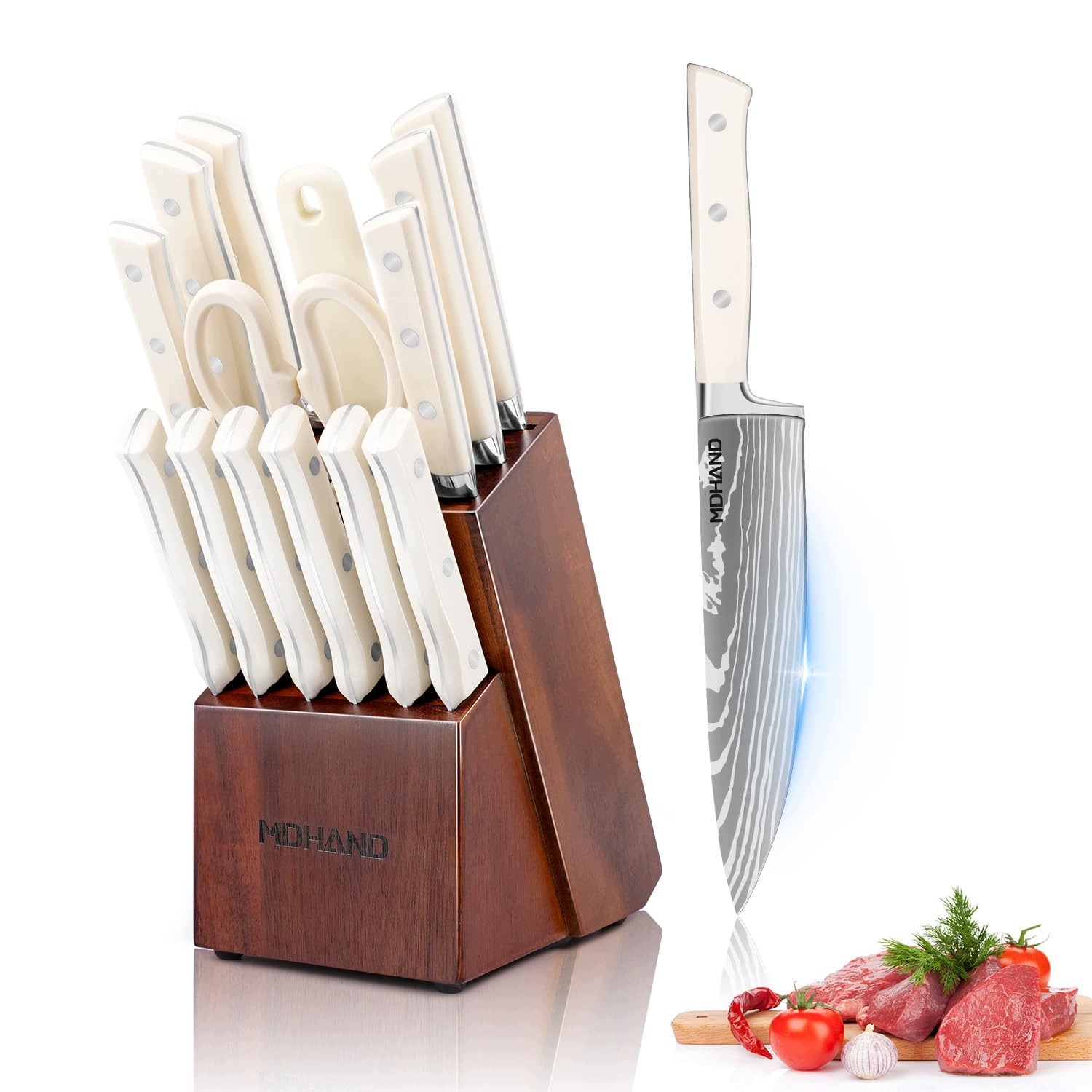 Sada nožů GourmetPro Elite černá 6 kuchyňských a steakových nožů