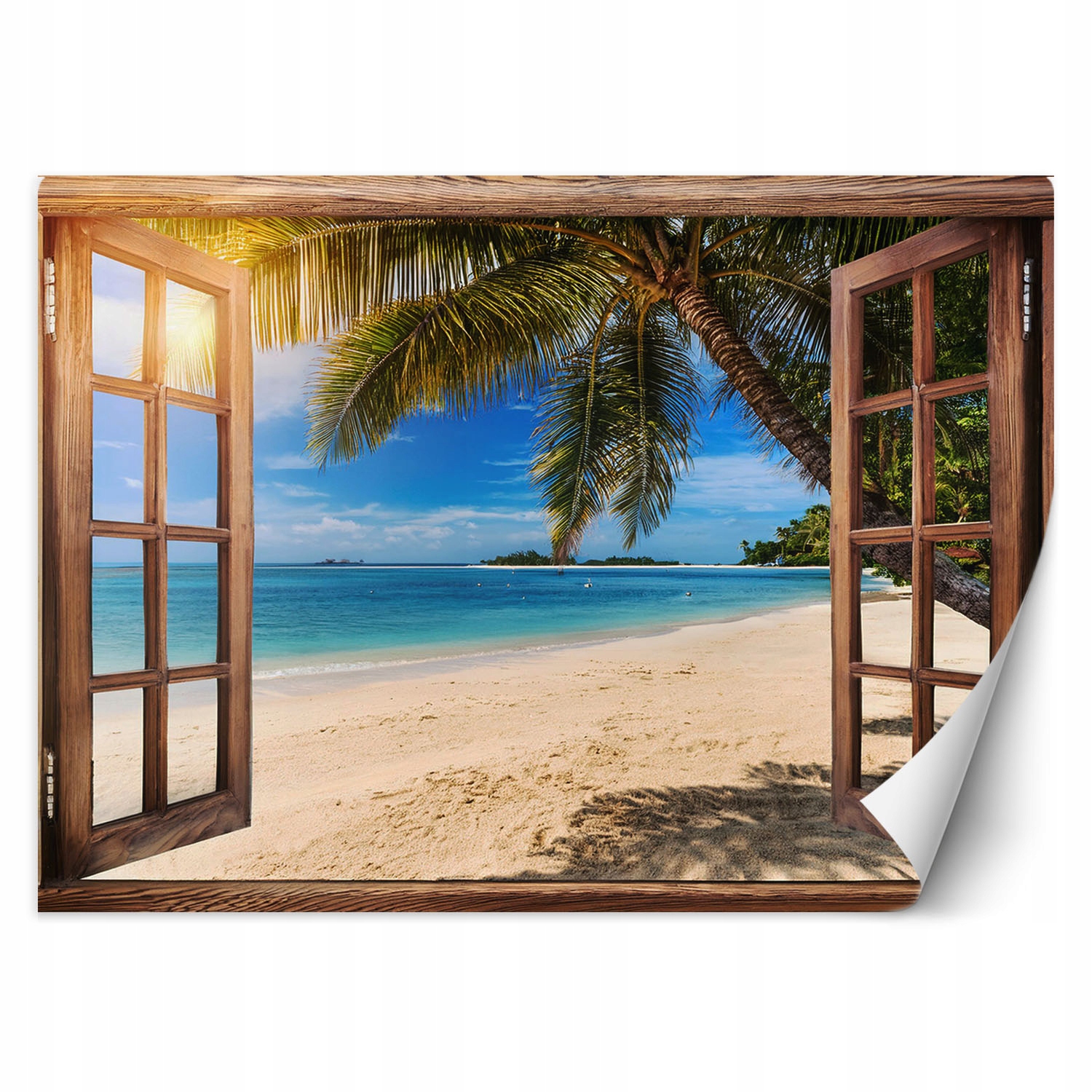 Fototapeta, Widok z okna na Tropikalną plaże 450x315