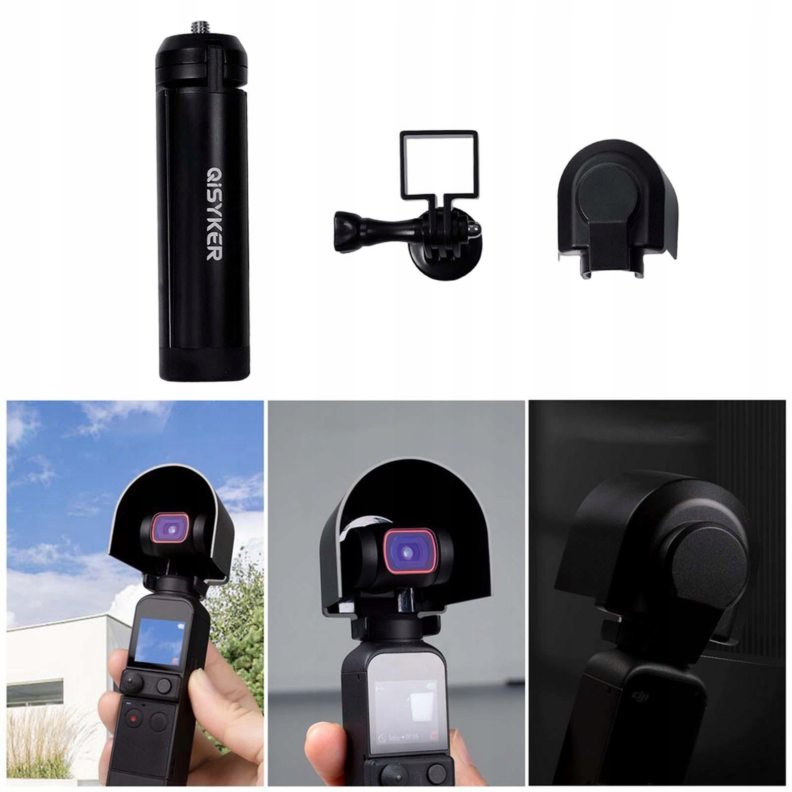 Mini Tripod with Lens Protective Cap Monopod Kolor bezbarwny