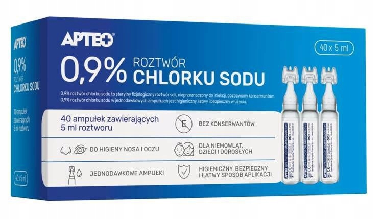 

Apteo, roztwór chlorku sodu 0,9%, katar, kaszel