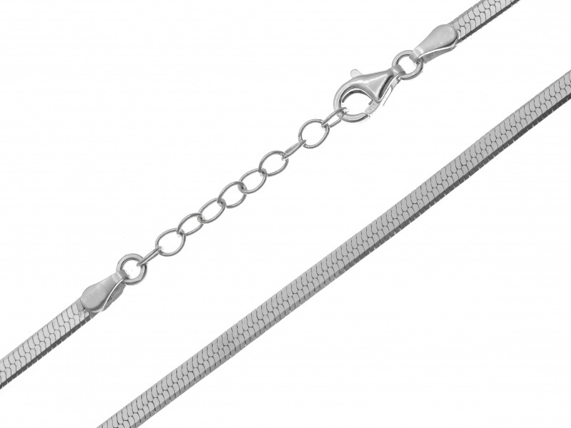 Stříbrný řetízek ryzosti 925 s lesklou páskou pro elegantní stylizace r45
