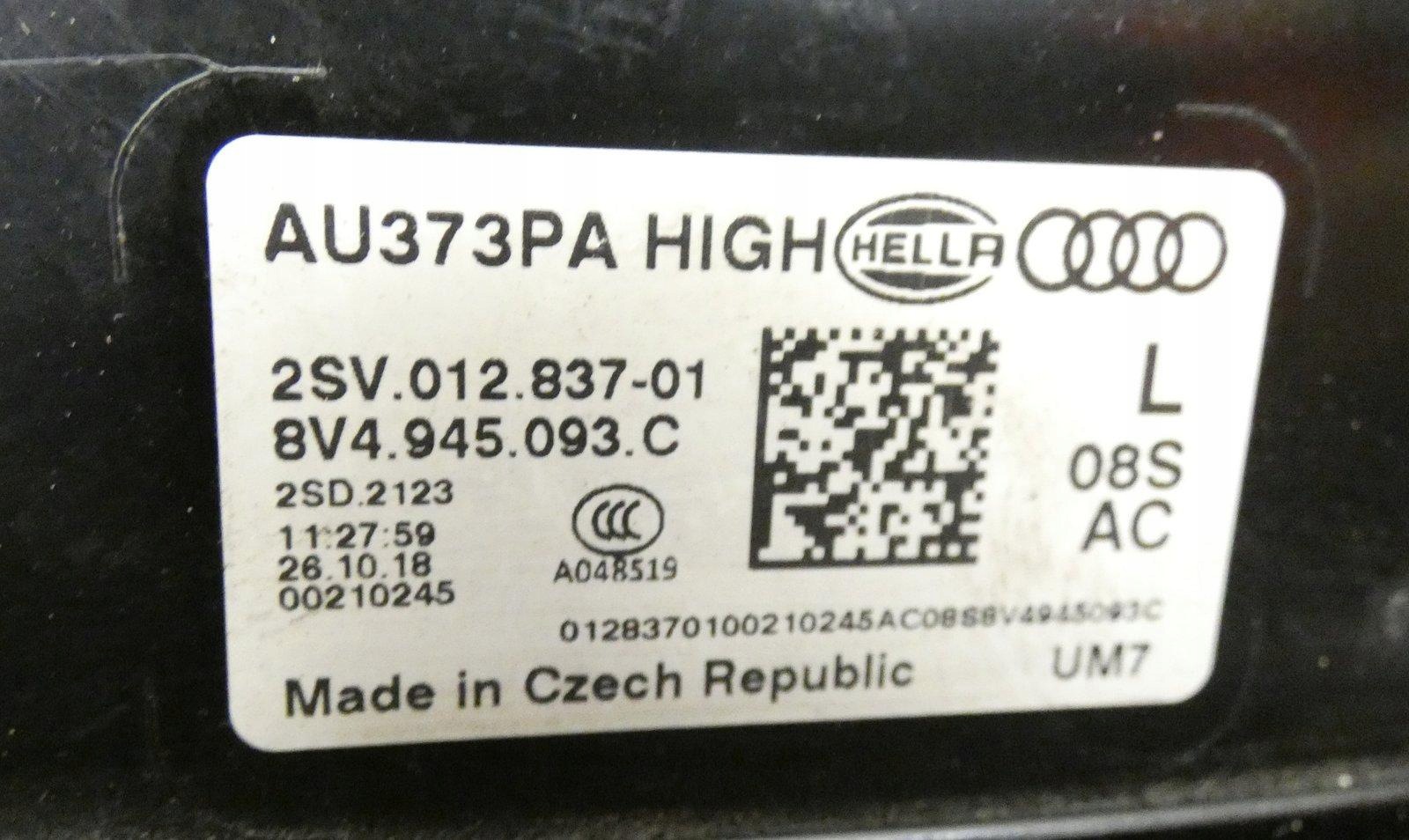 AUDI A3 LIFT SPORTBACK 8V4945093C 2016- light rear part rear left LED
