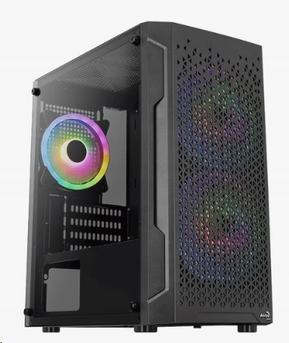 Aerocool Trinity Mini, skrinka mATX, 3x Rgb Led fan, USB3.0, čierna…