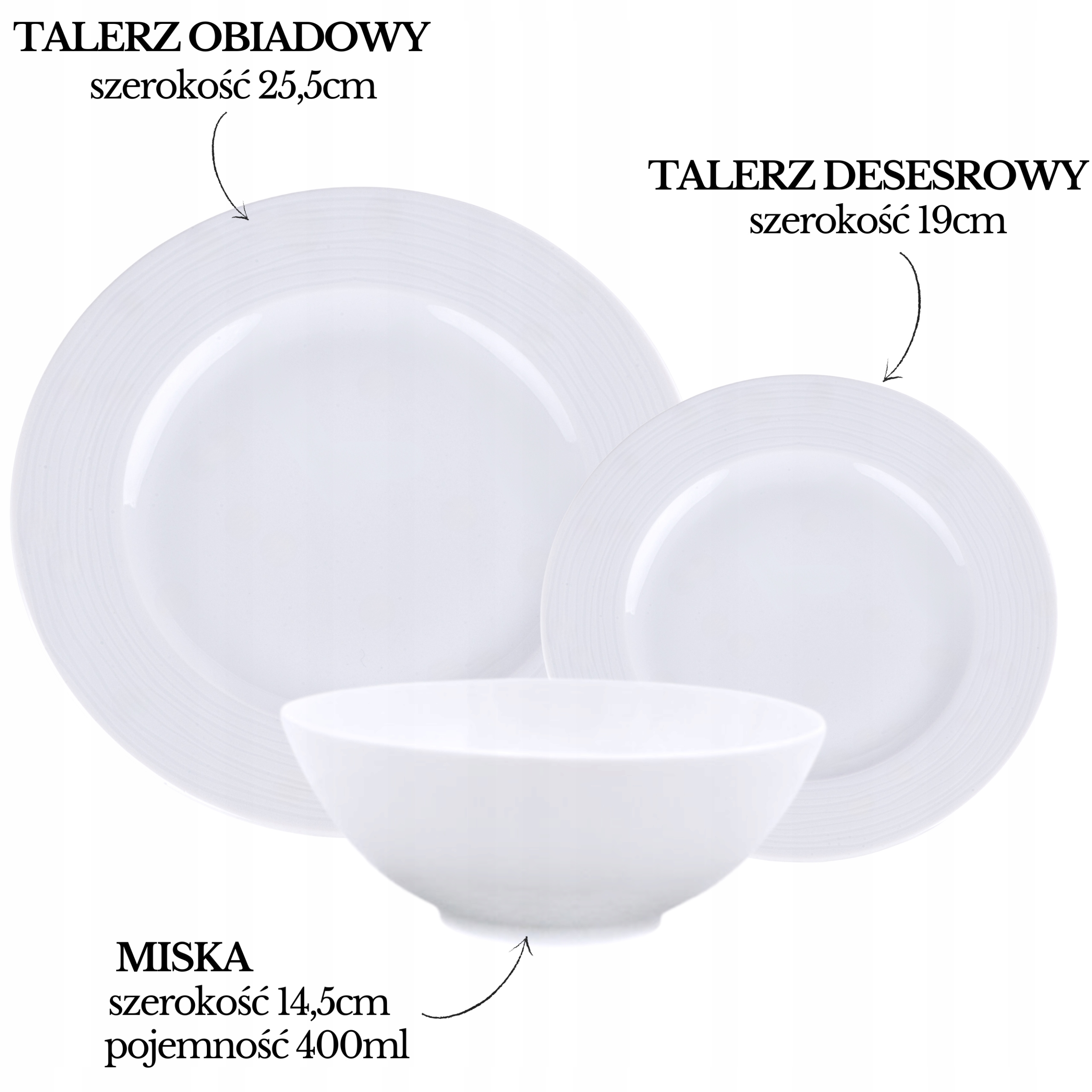 SERWIS OBIADOWY PORCELANOWY 18EL 6OSÓB KOMPLET ZESTAW TALERZY BIAŁY FALA EAN (GTIN) 5906555302468