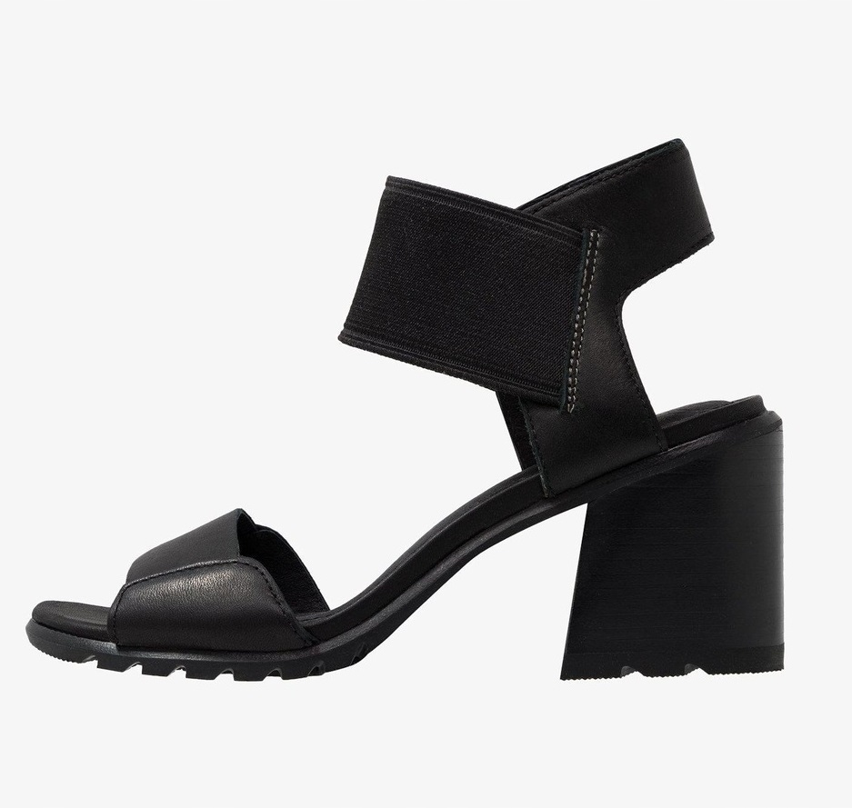 SOREL NADIA sandále čierne na kocke kožené komfortné veľ. 38