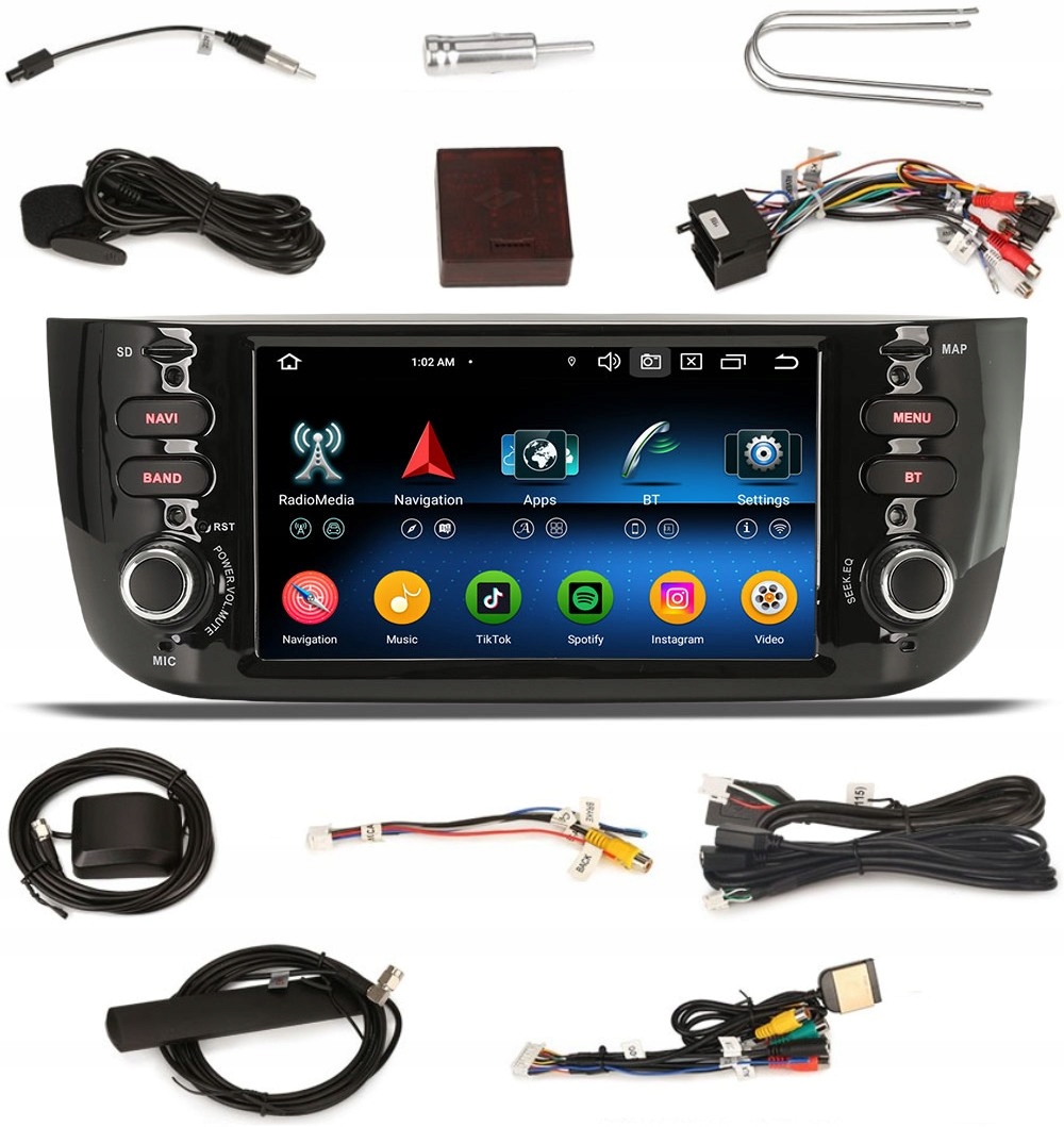 Rádio 2DIN Navigácia Android Fiat Punto 2012 4/64 Gb Dsp Carplay Lte