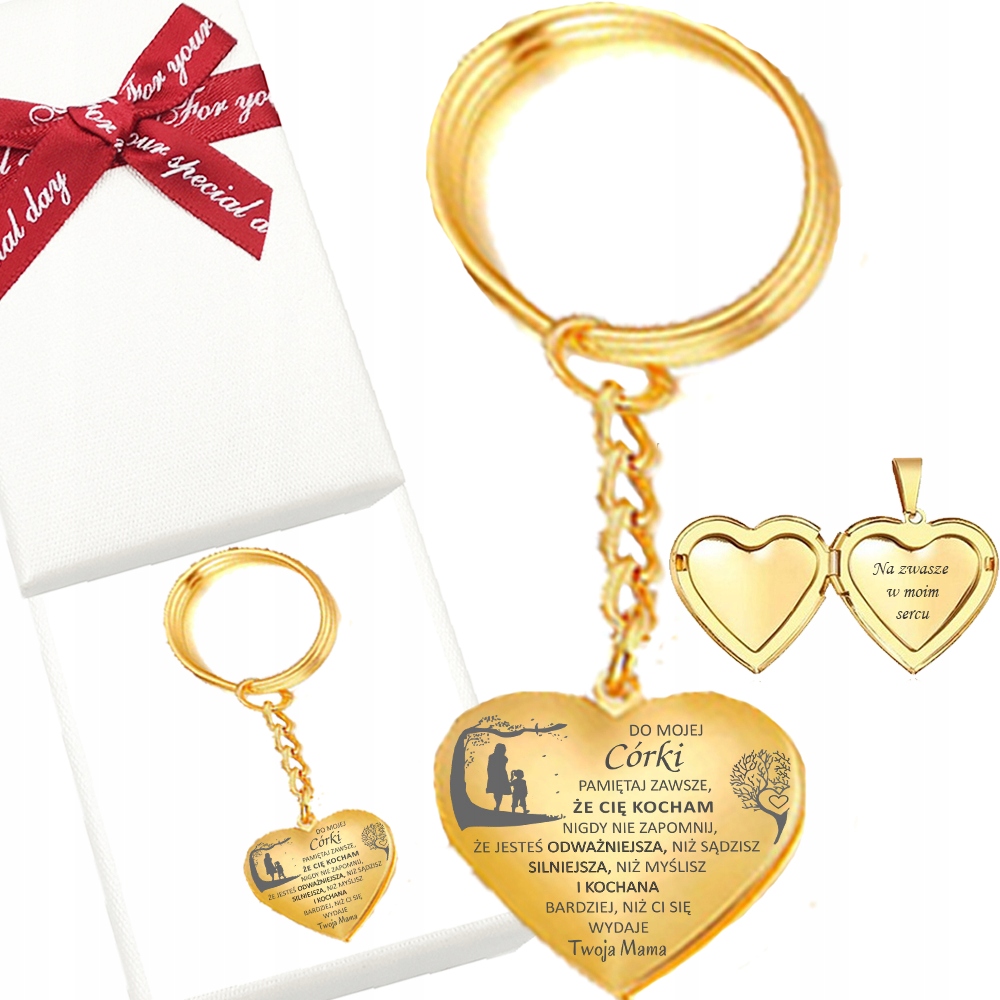 

Złoty Breloczek Otwierany Sekretnik Serce Grawer