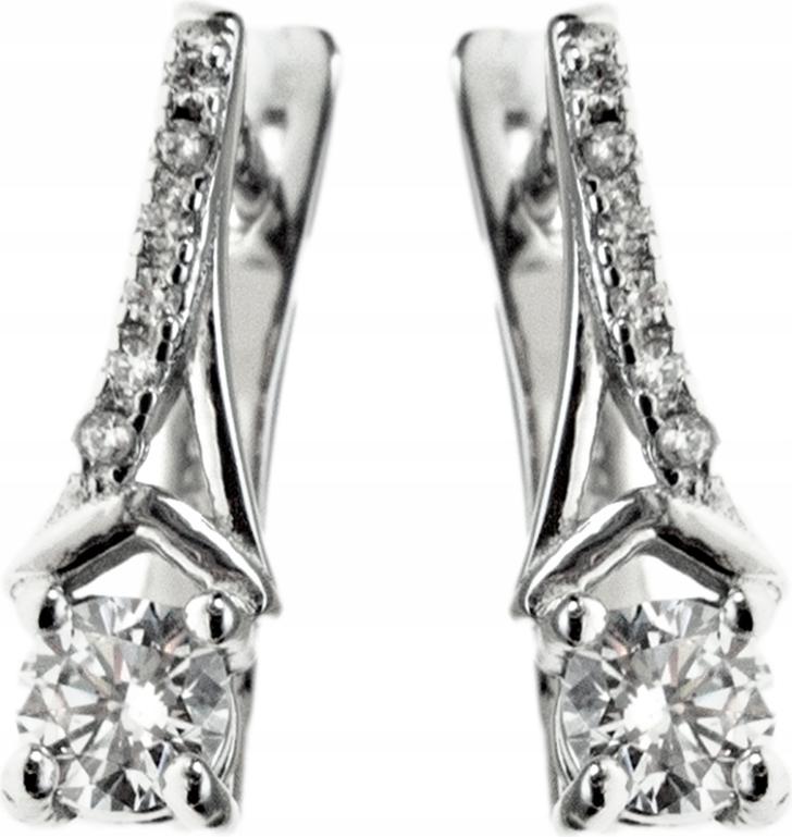 Stříbrné náušnice 925, originálně zdobené bílými anglickými zirkony