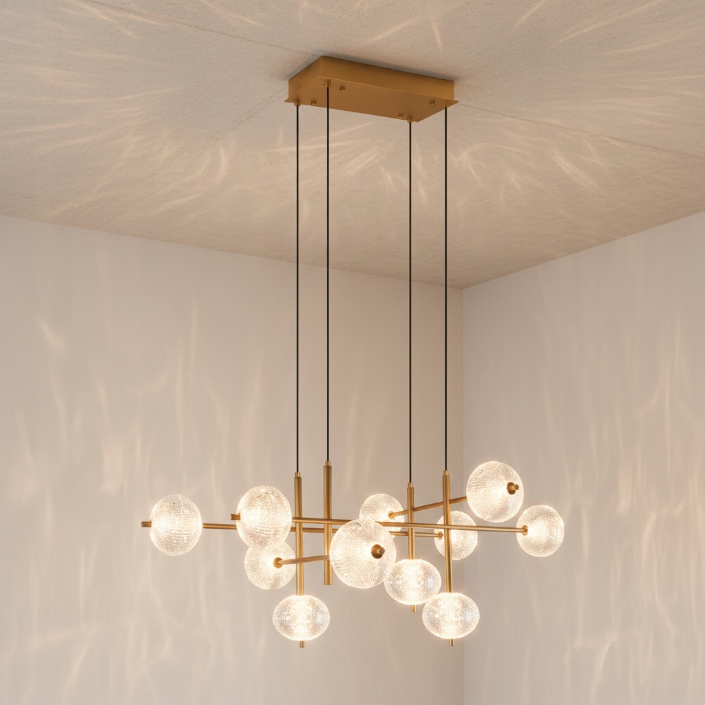 Ozdobný lustr inspirovaný diamantovým výbrusem nad jídelní stůl Galatea