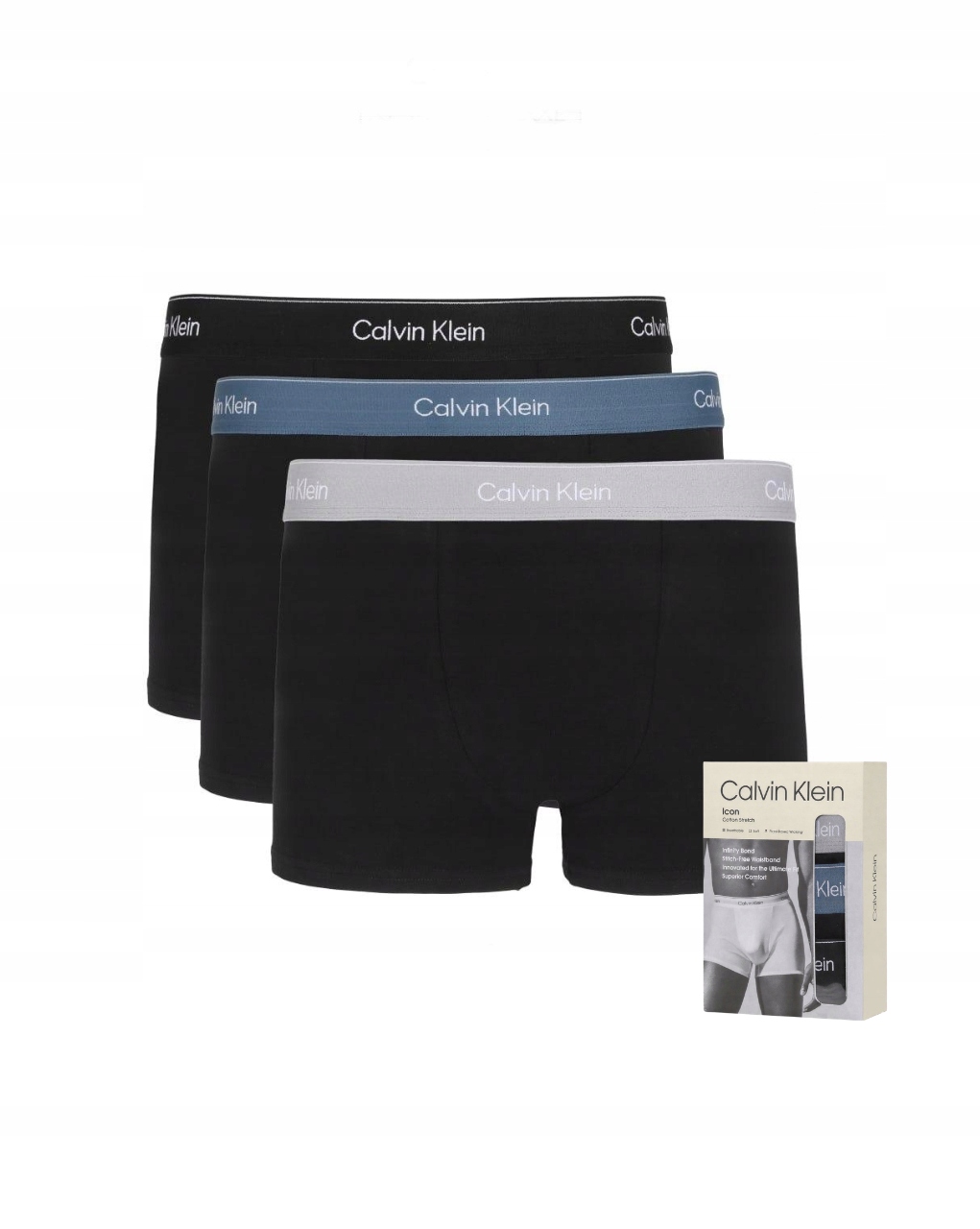Calvin Klein Icon Spodní Prádlo Boxerky (3 Páry) černé/ša/nebe vel. L