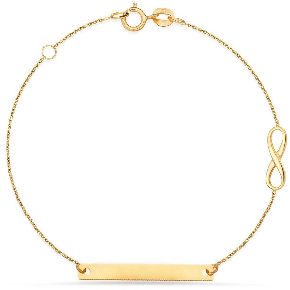 

Złota bransoletka 333 Nieskończoność blaszka