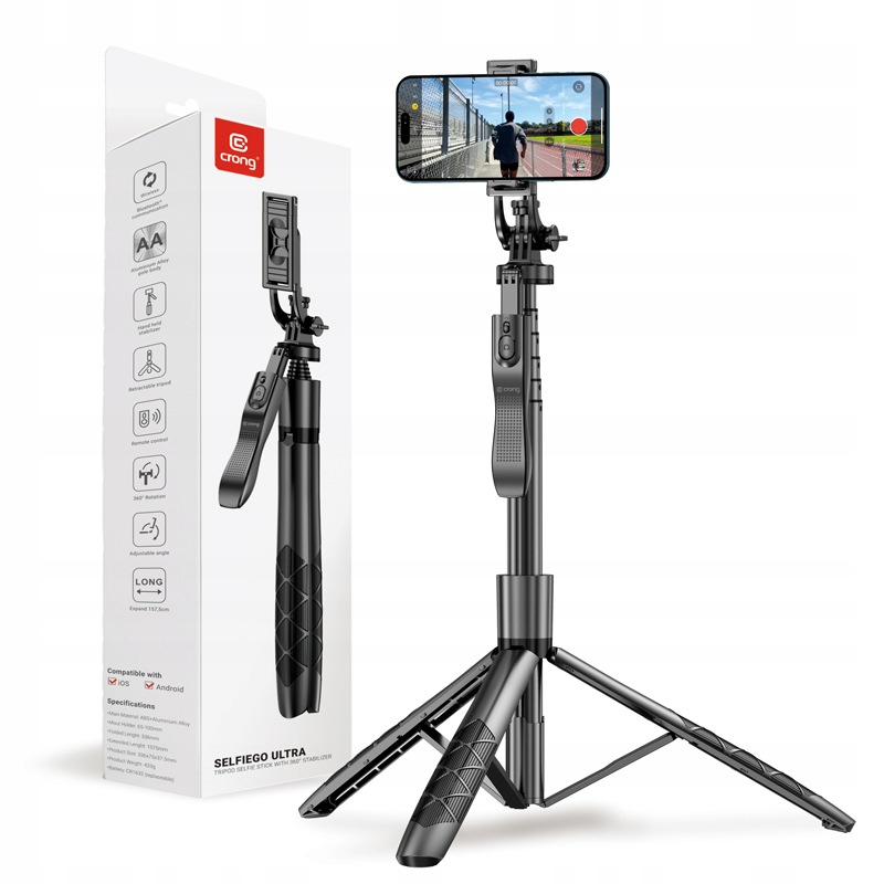 ND38_CRGSGU1BLK Crong SelfieGo Ultra hliníkový