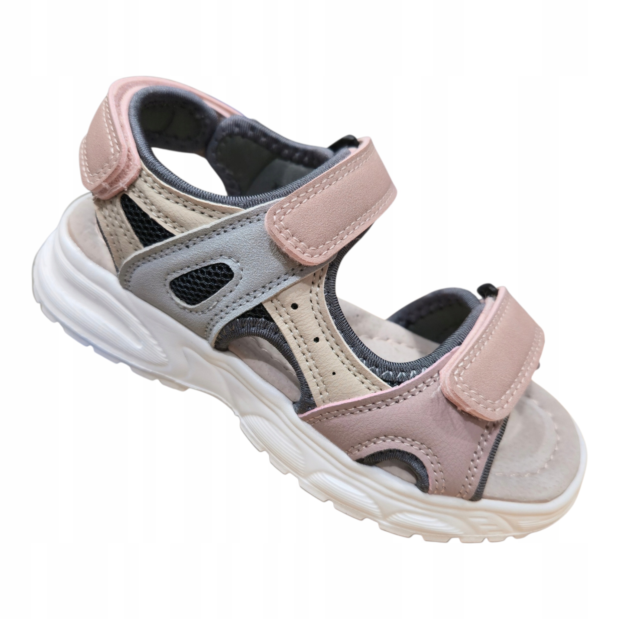 Sandałki Dziewczęce Sportowe Sandały Z Wkładką Skórzaną Lekkie Paseczki 32
