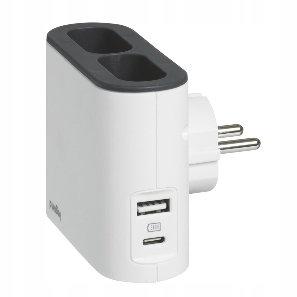 

Rozgałęźnik płaski 2X2P Usb Ac-b/g Legrand 049401