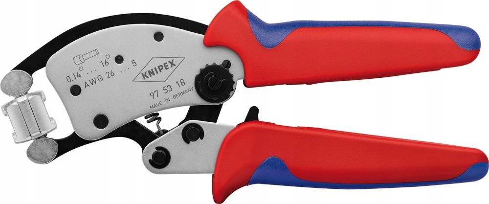 Kleště na záhyby, pro kabelové dutinky Twistor 0,14-16qmm Knipex