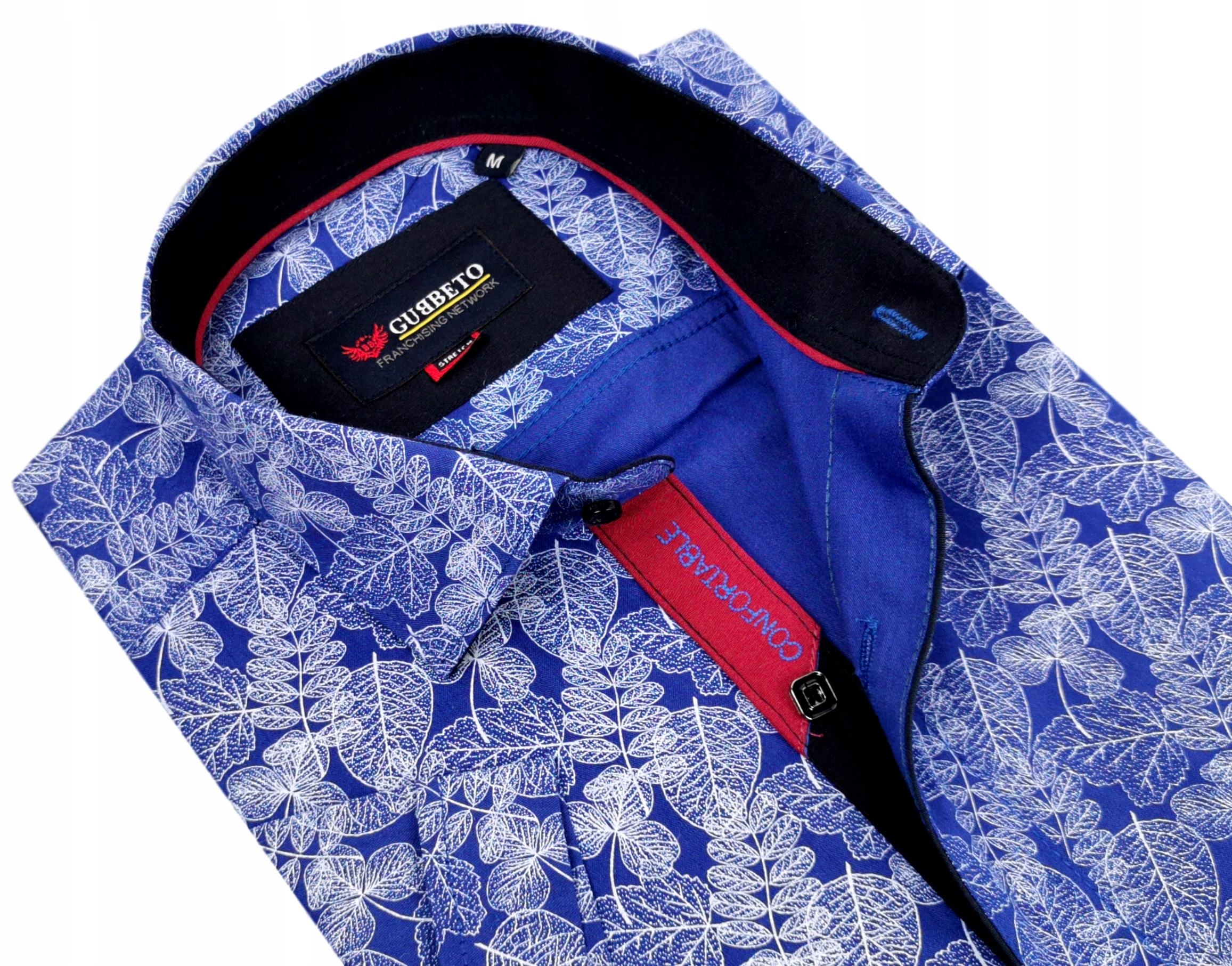

Koszula Krótki Rękaw Slim Fit N126 Wzorki r. L