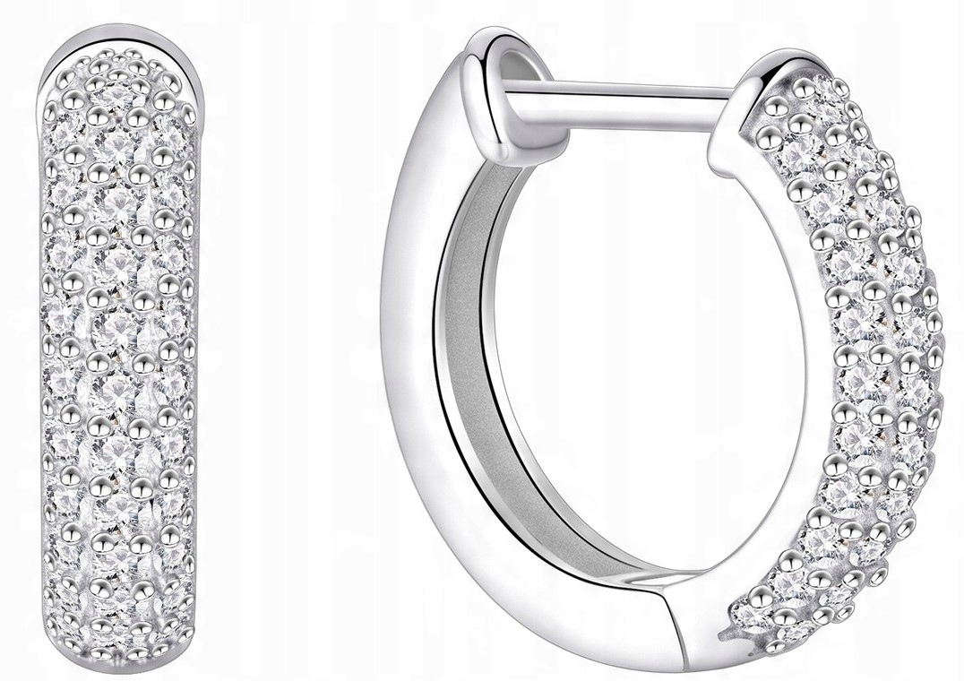 Srebrne kolczyki kółka koła błyszczące angielskie srebro 925 dla kobiety