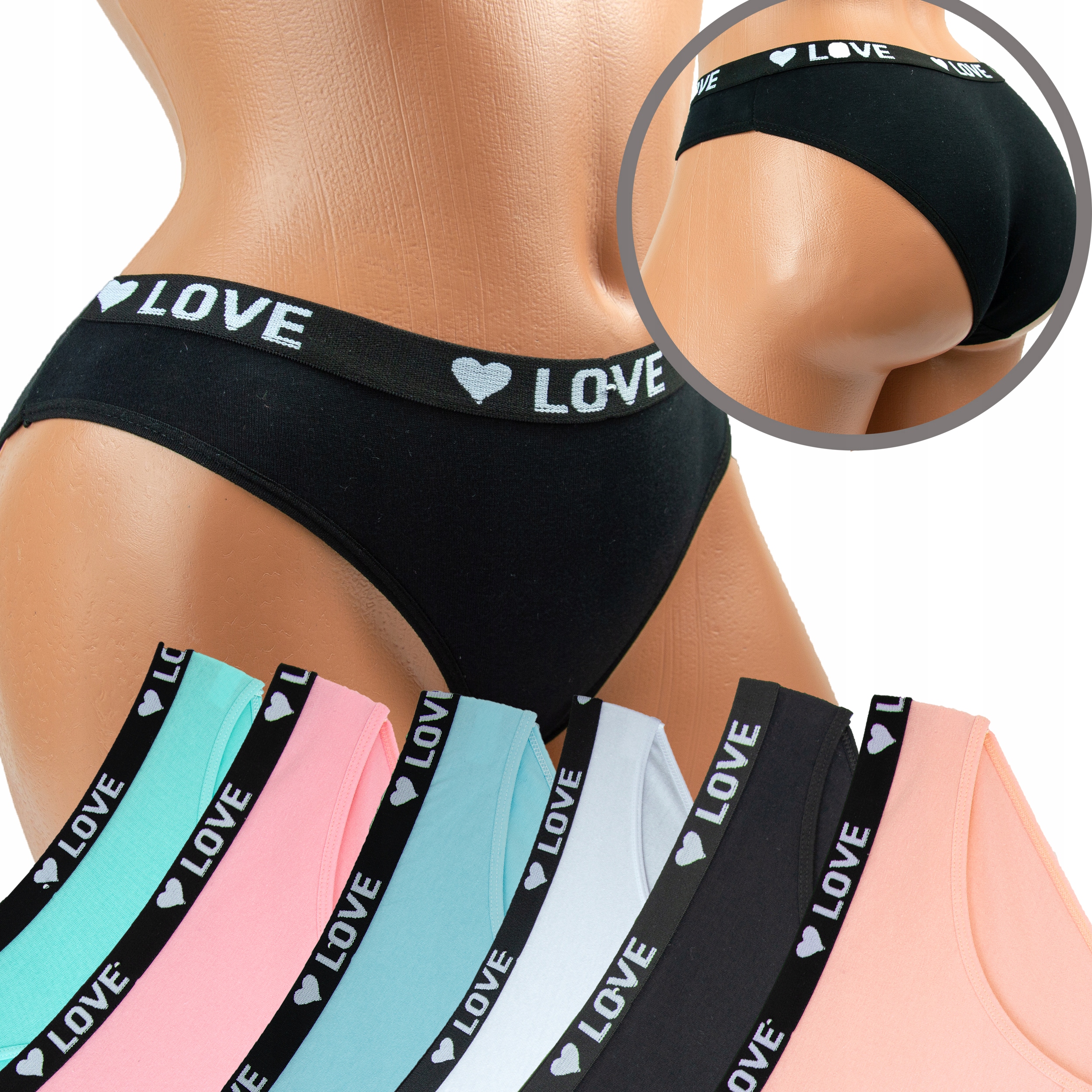 

6 x Figi Majtki bawełna Wygodne rozm L/XL