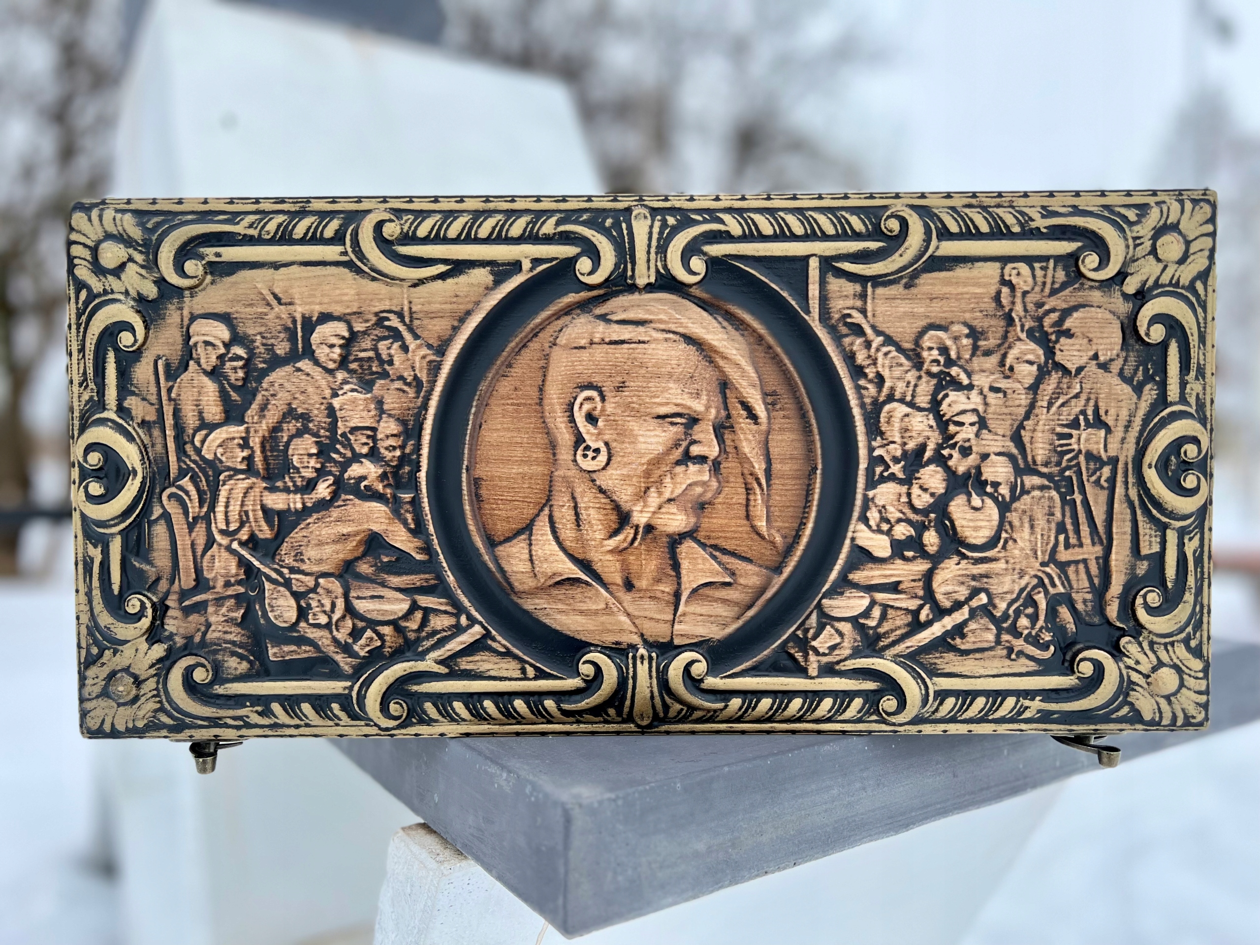 Drewniany Backgammon - Wzór Kozak