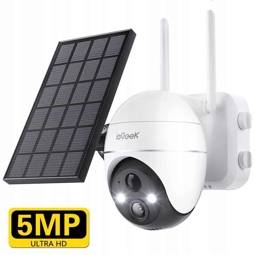 Kamera Ip Zewnętrzna Obrotowa Wifi 5MPX 4X Zoom Solarna Na 9600MAH Baterie