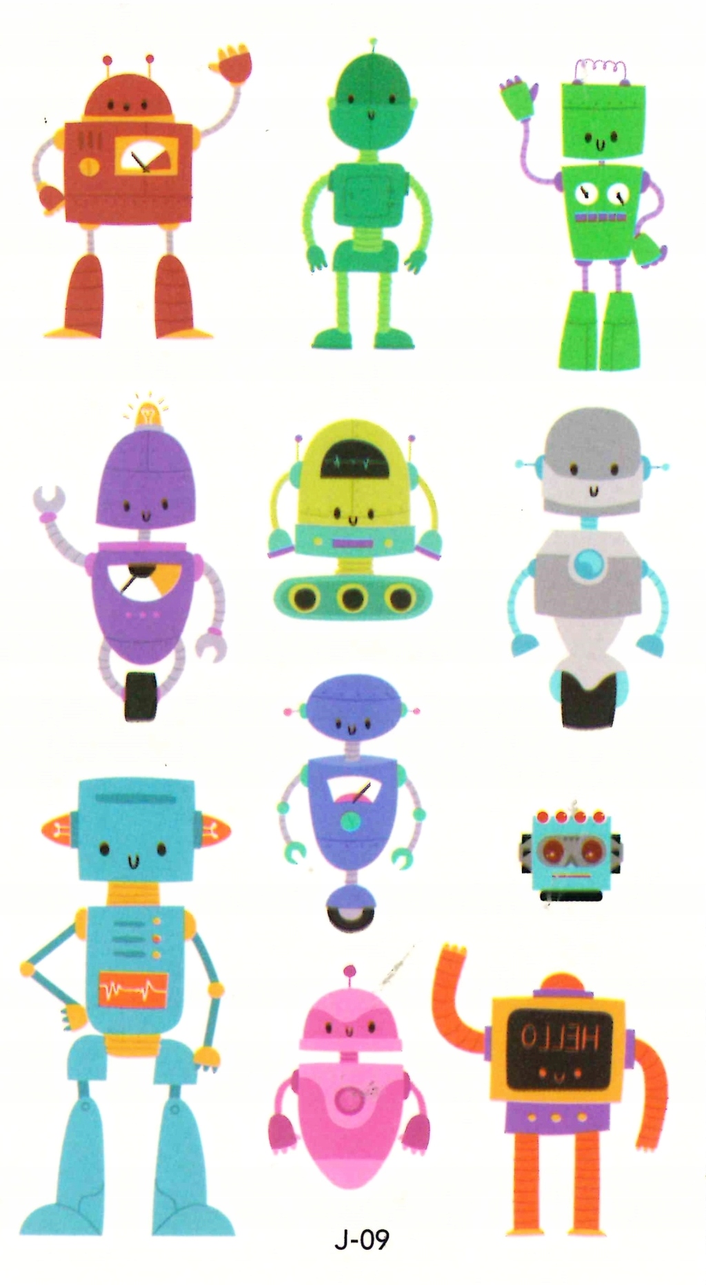 

Tatuaże zmywalne dla dzieci Roboty J09