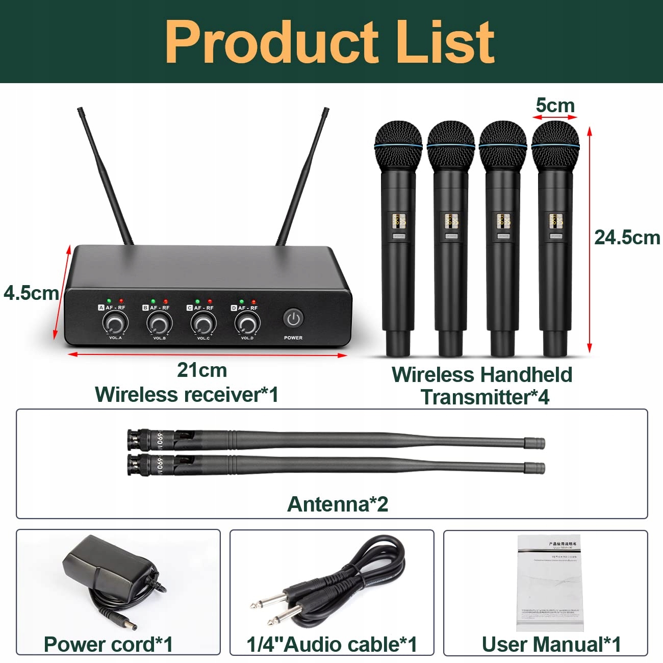 DEPUSHENG R5 Profesjonalny Bezprzewodowy System Mikrofonów UHF Do Karaoke — miniatura 9