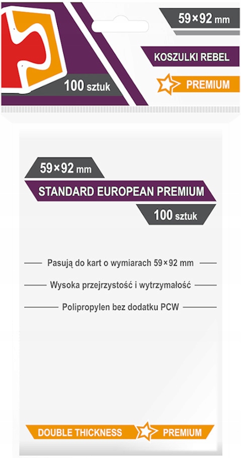 

Koszulki na karty 59x92 Standard European Premium