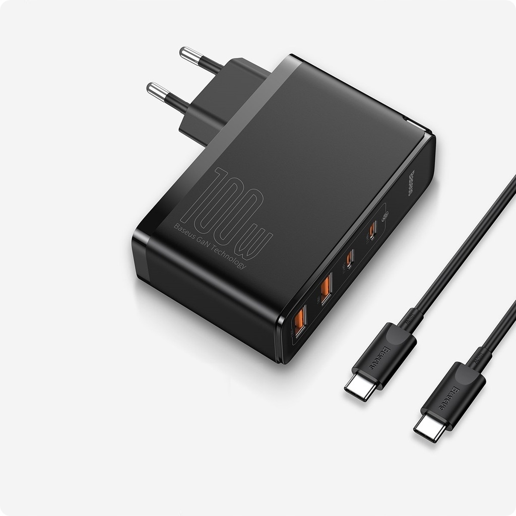 Ładowarka BASEUS GaN2 PRO 100W 2x USB-C/USB PD QC4 + Kabel USB-C Marka Baseus