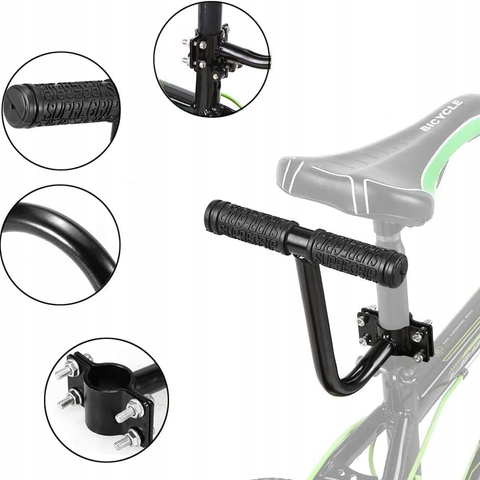 AKCESORIÓW DO TYLNEGO SIEDZENIA, UCHWYT NA TYLNE SIEDZENIE ROWERU, SIODEŁKO Kolor dominujący czarny