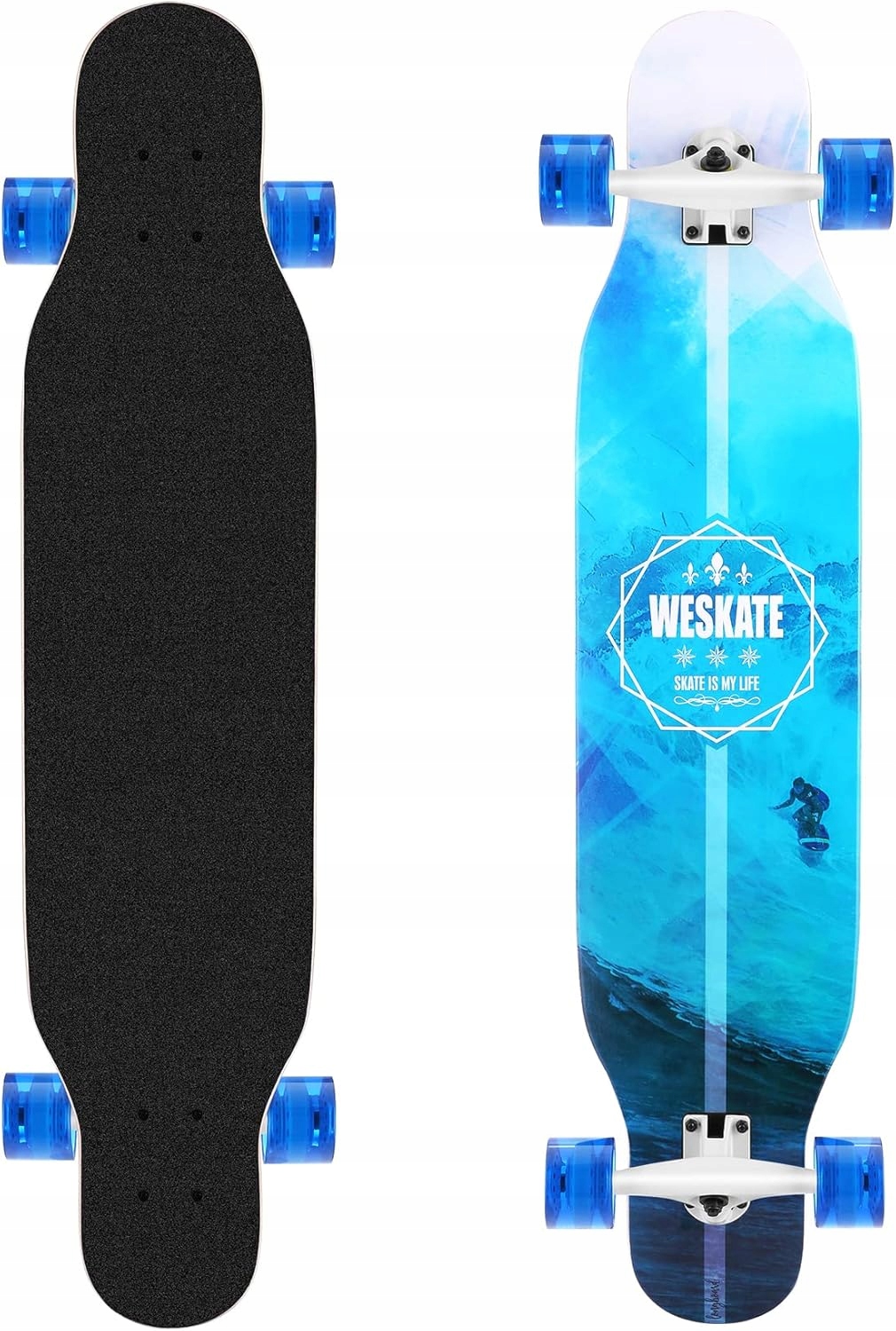 Longboard WeSkate Drop Through 42' klon niebieska deska