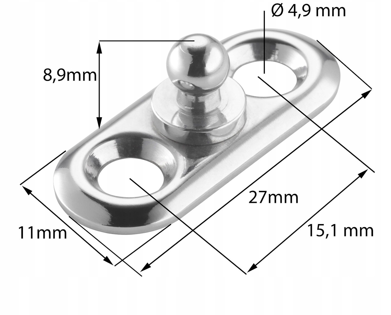Główka do zatrzasku Tenax na dwa wkręty