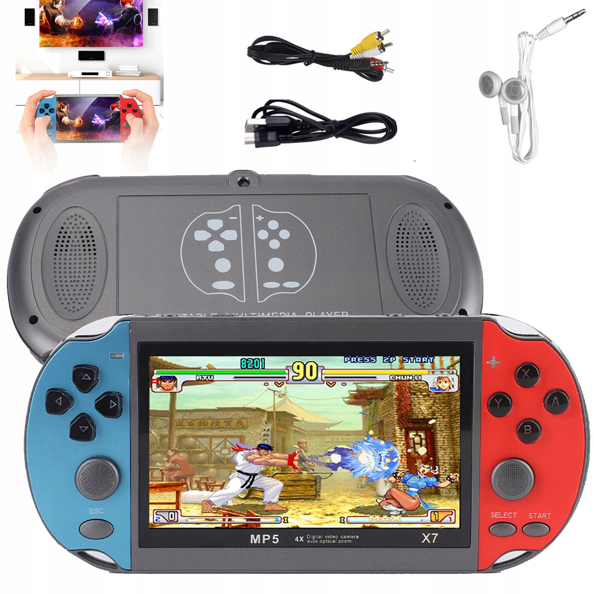 Přenosná Herní Konzole X7, Retro Mini Hra S Přehrávačem Videa A Hudby