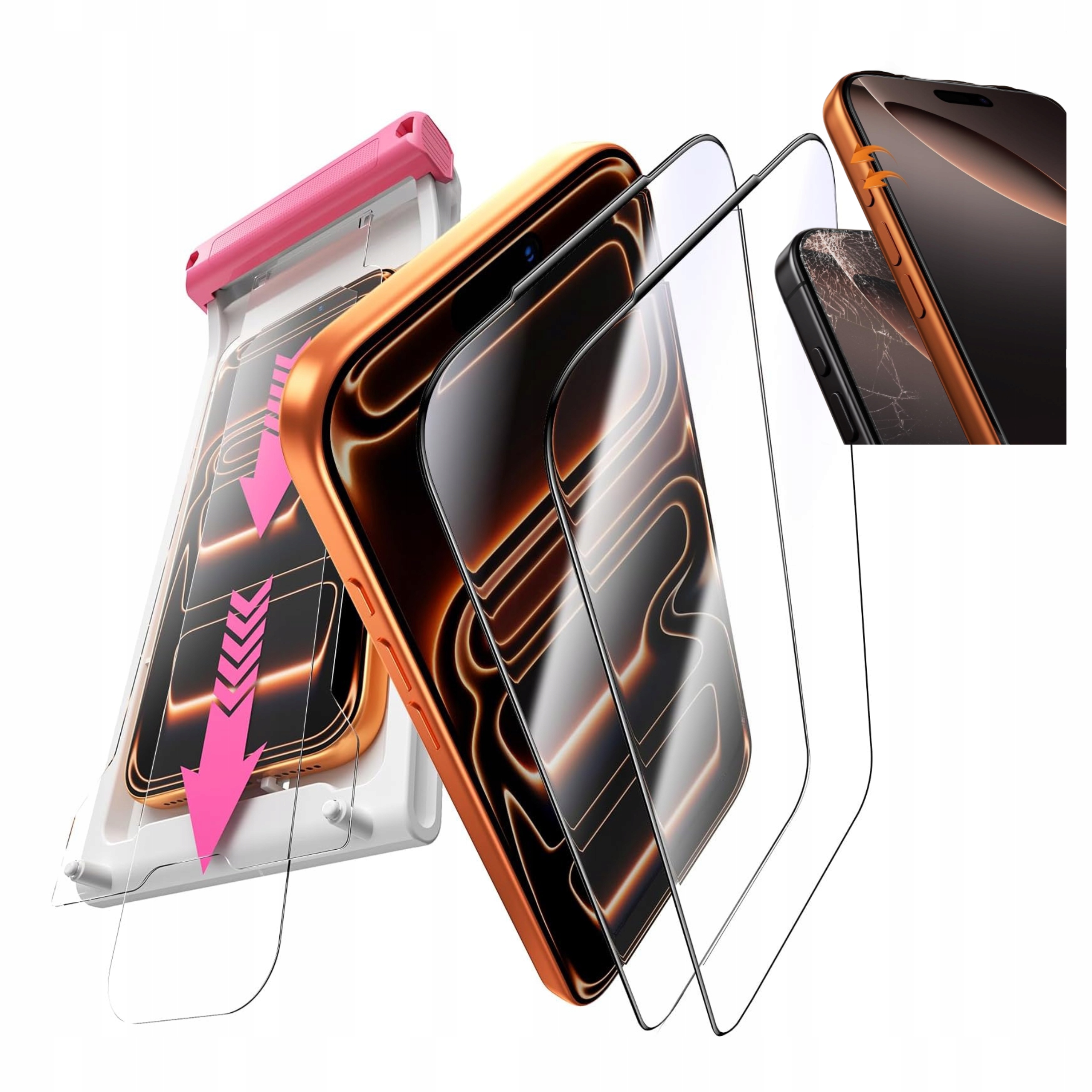 Szklo 9H iPhone 17 Pro Max Folia Ochronna Hd Szybka Na Telefon Ramka Montaz