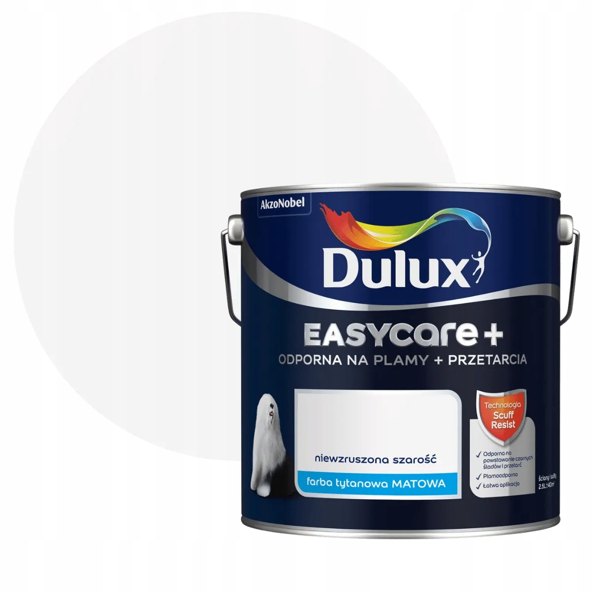 Dulux EasyCare Plus Farba Odporna Na Szorowanie Niewzruszona Szarość 2,5L