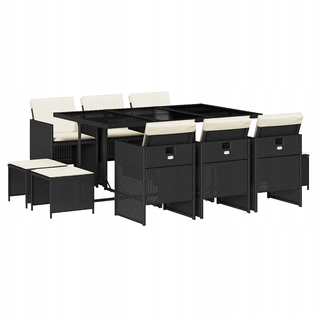 Zahradní nábytek set Ratan Pe Černý 165 x 106 x 73 cm