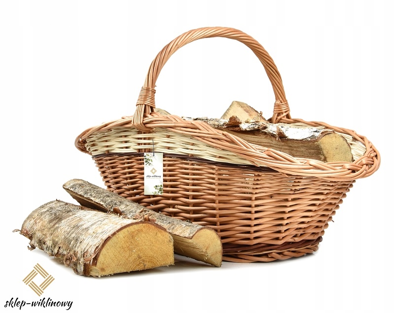 Proutěný Velký koš na palivové dřevo Nádoba do krbu Mocná XXL