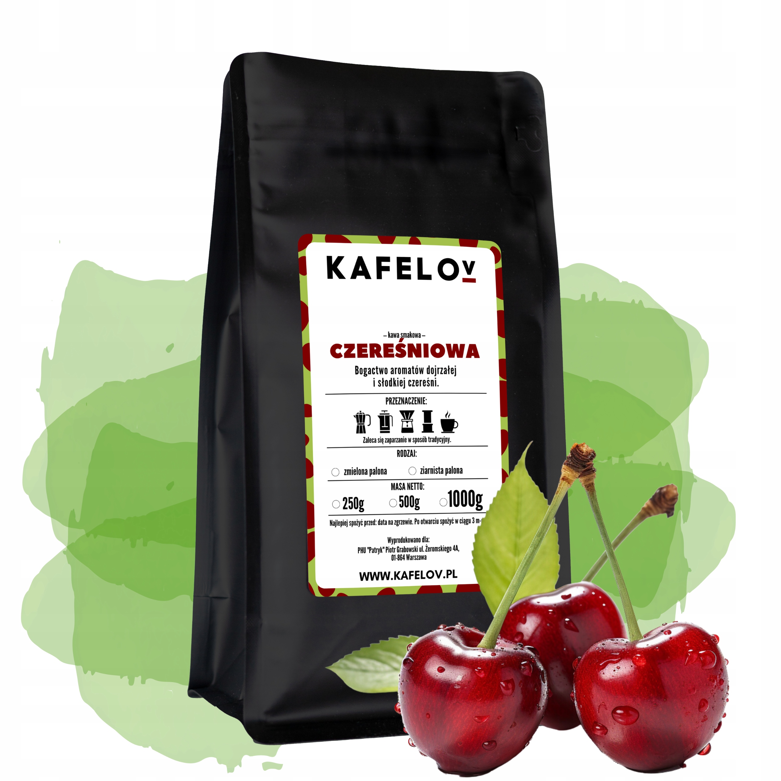 Levně Káva Kafelov příchuť Třešňová 1000 g mletá