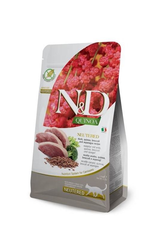 Farmina N&d Quinoa Cat Duck, Brocolli & Asparagus Neutered Adult 5 kg