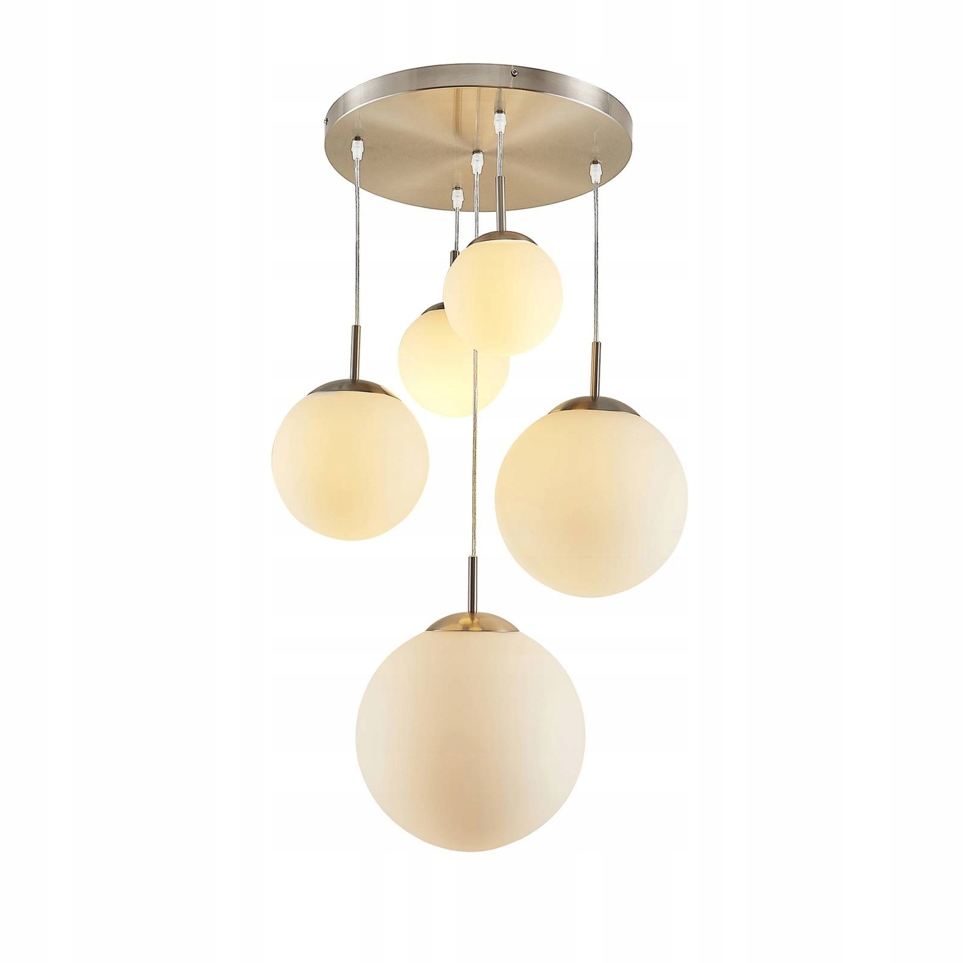 Lampa wisząca Lindby Heleska, biała, szklana, 5-punktowa, Ø 50 cm