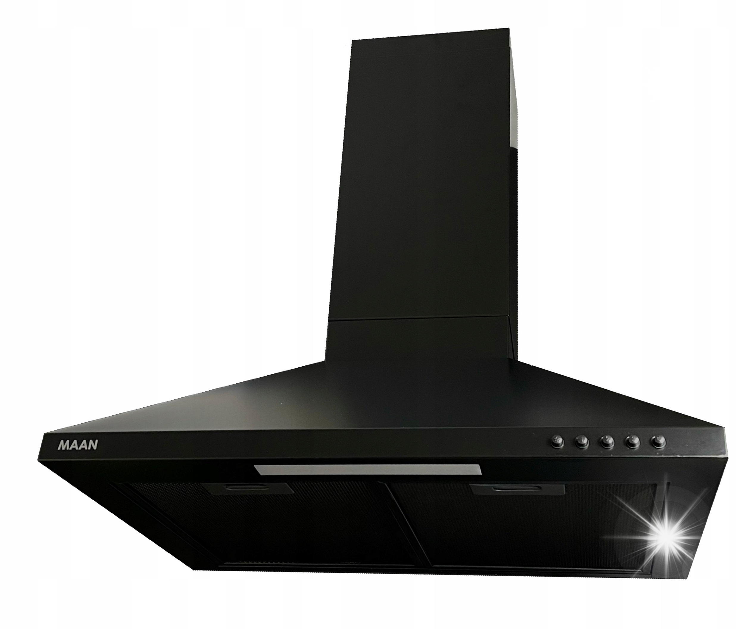 Okap kuchenny kominowy Maan Vela 2 50 cm Czarny Przyścienny 145-315 m3/h