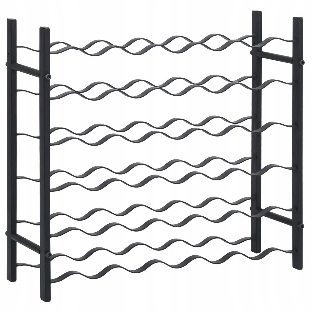 Stojan na 36 lahví vína, železo, černý, 64x22x58,5 cm