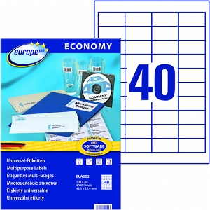 Etykiety uniwersalne Economy Avery 48,5 x 25,4 mm