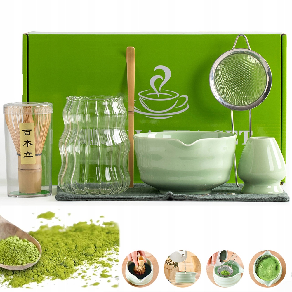 Levně Dárková Sada Na Čaj Matcha Částečný Mixér Matcha 7 Ks
